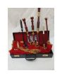 Highland Red Velvet Gold Plated Bagpipe Set