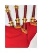 Highland Red Velvet Gold Plated Bagpipe Set
