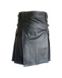 Black And Red Leather Hybrid Kilt