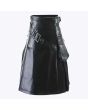 Black Gladiator Viking Leather Kilt For Men