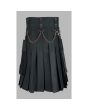 Black Utility Kilt With Golden Chain 