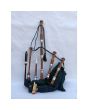 Natural Finish Black Watch Tartan  Bagpipe Set