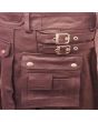 Chocolate Brown Leather Kilt with Cargo Pockets
