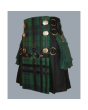 Premium Black Tartan Cross Utility Kilt