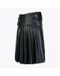 Fire Flame Black Leather Kilt