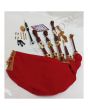 Highland Red Velvet Gold Plated Bagpipe Set