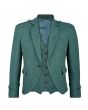 Scottish Highland Men Green Tweed Argyle Jacket