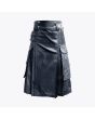 Handmade Black Leather Kilt For Men
