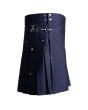 Navy Blue Cargo Utility Kilt