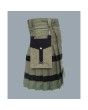 Black Lining Olive Green Utility Kilt 