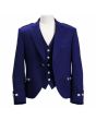 Royal Blue Beautiful Argyle Jacket And Vest  